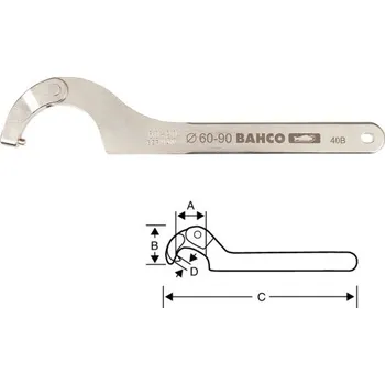 Ruční nářadí Hákový nastavitelný klíč s čepem, 115-165mm