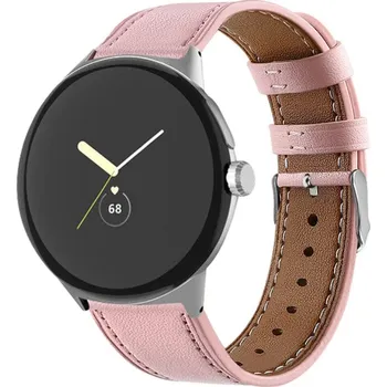 Ostatní příslušenství k chytrým hodinkám VSECHNONAMOBIL 61527 LEATHER Kožený řemínek pro Google Pixel Watch / Pixel Watch 2 / Pixel Watch 3 41mm / Pixel Watch 4 41mm růžový