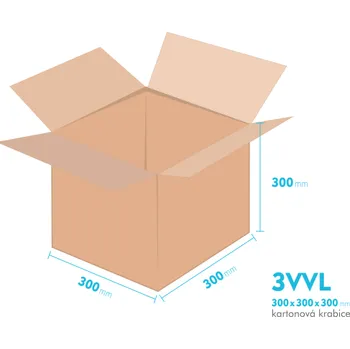 Obalový materiál Kartonové krabice 3VVL - 300x300x300mm - vnitřní 295x295x290mm