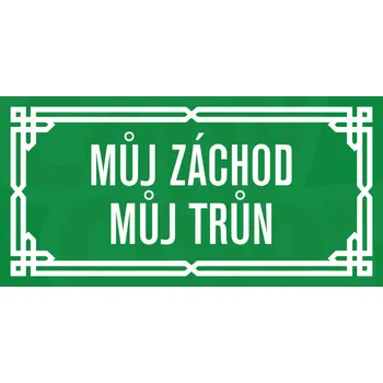 Samolepící etiketa Cedule/tabule na přání s vlastním textem - zelený podklad (062)