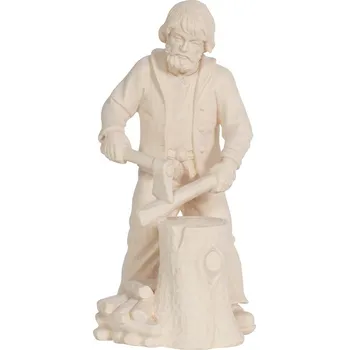 Vánoční dekorace Ornatis Muž štípající dřevo Provedení: Přírodní bez malování, Velikost stojících figur dospělých postav: 11 cm