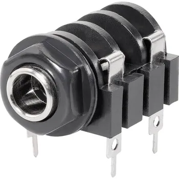 Elektrická zásuvka TRU COMPONENTS TC-2517019 jack konektor 6.35 mm zásuvka, vestavná horizontální Pólů: 2 mono černá 100 ks