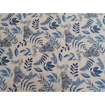 BYTEMA Dekorační látka KAPRADÍ MODRÉ šíře 140cm