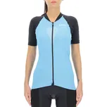 UYN Cyklistický dres s krátkým rukávem - GRANFONDO LADY - černá/modrá/světle modrá/antracitová M