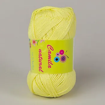 Příze Pletací / háčkovací příze Storex CAMILA NATURAL 183 středně žlutá, jednobarevná, 50g/125m