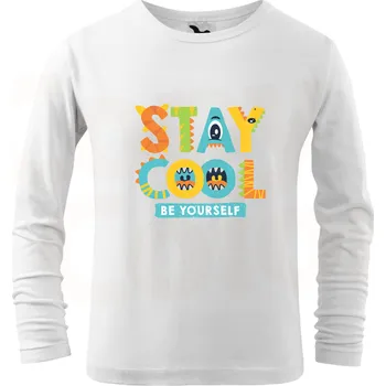 Gravírování Dětské bílé tričko s dlouhým rukávem - STAY COOL