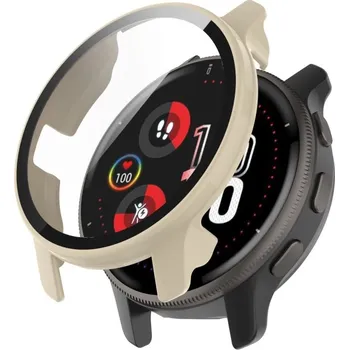 Příslušenství k chytrým hodinkám VSECHNONAMOBIL 42291 Plastový kryt s ochranným sklem pro Garmin Venu 2 Plus béžový