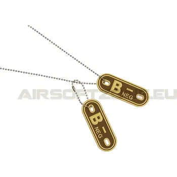 Vojenské psí známky Identifikační známka Dog tag Bloodgroup B NEG - desert
