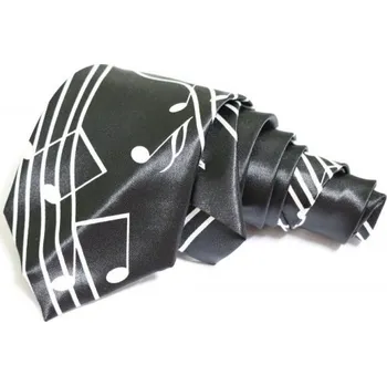 Hudebniny Kravata s potiskem notová osnova černo/bílá