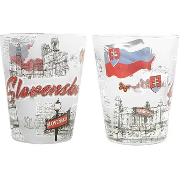 Sklenice Půldecák Slovensko 2ks 0,05L (Skleněné panáky Slovakia Balení = 2ks půldecáků.)