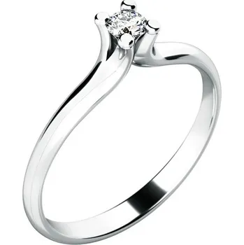 Prsten Dámský prsten bílé zlato 585/1000 přírodní diamant 0.055 ct G/SI 10782D velikost 49