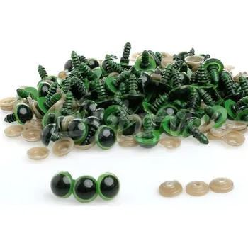 Bezpečnostní oči, jednobarevné zelené, průměr 14mm