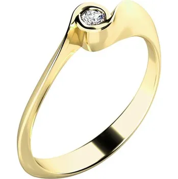 Módní doplněk Zásnubní prsten žluté zlato 585/1000 přírodní diamant 0.045 ct G/SI ZP-10783D-ZL velikost 48