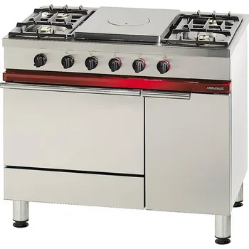 Sporák Société Industrielle de Lacanche SPORÁK PLYNOVÝ CG 1051 GACF - 4 HOŘÁKY, VARNÝ TÁL, PLYNOVÁ TROUBA PRO GN 1/1