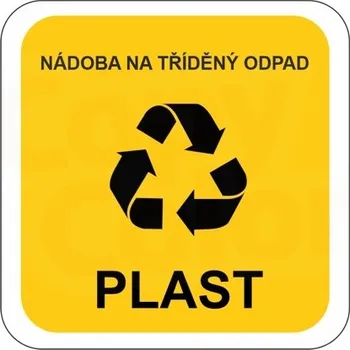 Samolepící etiketa PLAST - Nádoba na tříděný odpad - Samolepka na popelnice