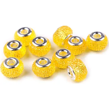 Galanterie Plastové korálky s velkým průvlekem 9x14 mm