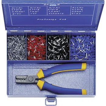 elektrický kabel Klauke SK45B sada dutinek 0.75 mm², 1 mm², 1.5 mm², 2.5 mm² částečná izolace šedá, červená, černá, modrá 1100 ks