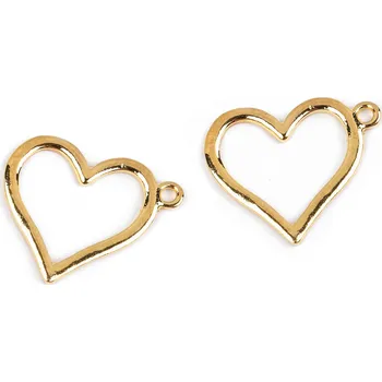 Přívěsek Přívěsek srdce 21x25 mm, malé, 2 zlatá