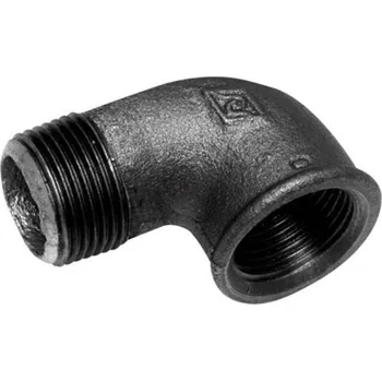 Koleno, 3/4", MxF, černé