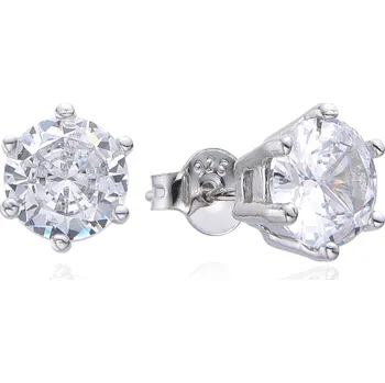 Náušnice NUBIS® Stříbrné náušnice s čirými zirkony 7mm - NB-3894-07