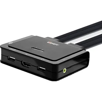 KVM přepínač LINDY KVM-Umschalter přepínač KVM HDMI myš, klávesnice 4096 x 2160 Pixel