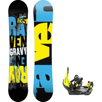 Snowboard Dětský snowboard komplet Raven Gravy junior mini + vázání S230 black/lime Velikost: 100 cm, Velikost vázání: S/M