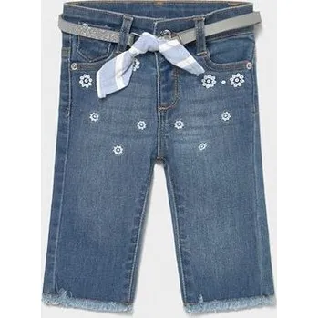 Kojenecké oblečení džíny s páskem a kytičkami pro holčičku Mayoral 1577 velikost 74