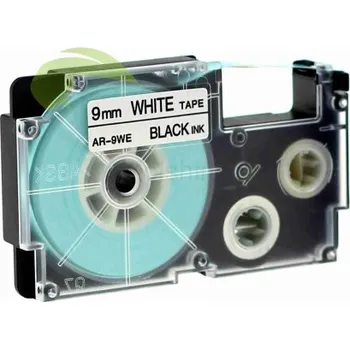 Pásek do tiskárny TONERSYP páska pro Casio XR-9WE, 9mm x 8m černý tisk / bílý podklad