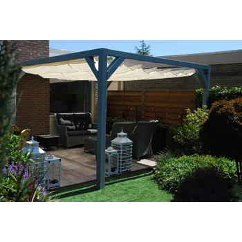Stínicí plachta Baldachýn na pergolu, terasu 3,7x5 m - Smetanová