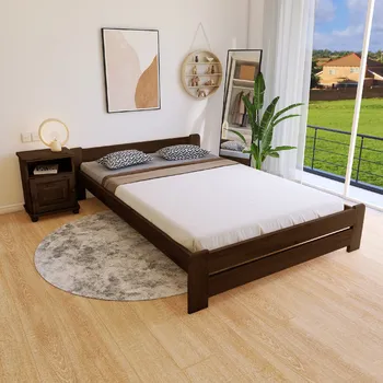 Postel Maxi Postel z masivu Evropa 160 x 200 cm - barva Ořech + matrace Relax ROŠT ZDARMA