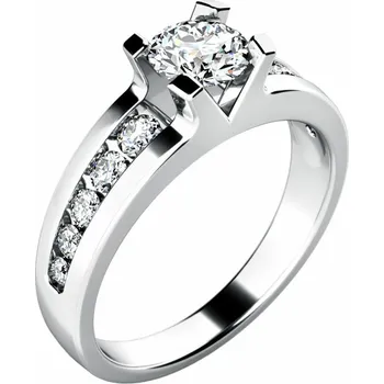 Prsten Dámský prsten bílé zlato 585/1000 přírodní diamant 0.80 ct G/SI 10776D velikost 52