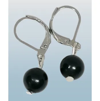 Náušnice Šungitové naušnice s chirurgickou ocelí