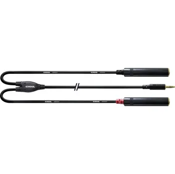 Elektrická zásuvka Cordial CFY 0,3 WGG audio Y adaptér [1x jack zástrčka 3,5 mm - 2x jack zásuvka 6,3 mm] 30.00 cm černá