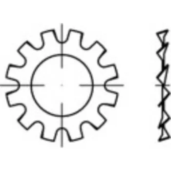 podložka TOOLCRAFT 138319 ozubená podložka vnitřní Ø: 5.3 mm DIN 6797 pružinová ocel 500 ks