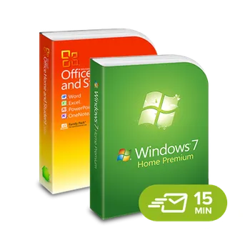 Operační systém Kancelářská aplikace Windows 7 Home Premium + Office 2010 Home & Student - elektronická licence 32/64 bit