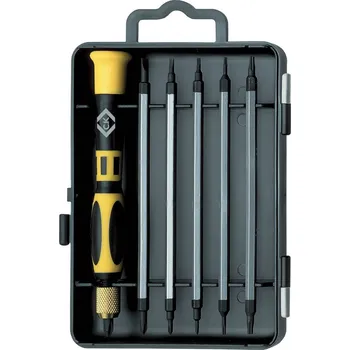 Bit C.K pro elektroniku a jemnou mechaniku sada výměnných bitů 7dílná plochý, křížový PH, vnitřní šestihran (TX)