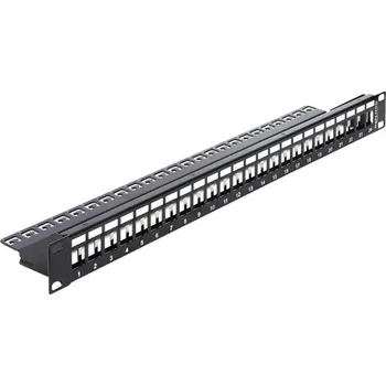 Počítač Delock 43277 24 portů síťový patch panel 483 mm (19) nevybavený specifikací 1 U černá neosazený