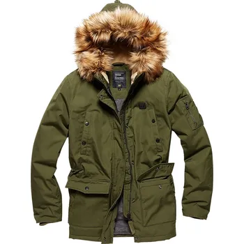 Pánský kabát Bunda Vintage Industries Hailey Parka - olivová, S