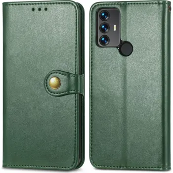 Pouzdro na tablet VSECHNONAMOBIL 43108 LEATHER BUCKLE Peněženkový obal TCL 30 SE / TCL 306 zelený
