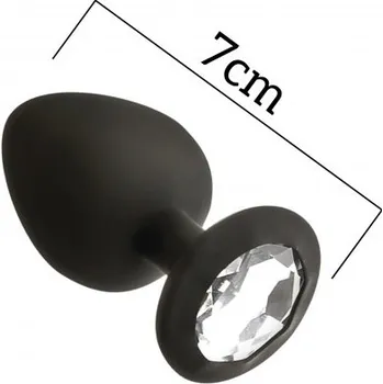 Anální šperk Anální kolík Mai No.47 ANAL PLUG WITH STONE S černý | Mai