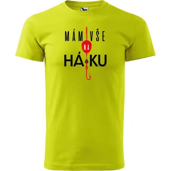Pánské oblečení DOBRÝ TRIKO Pánské tričko s potiskem Mám vše na háčku Velikost: 2XL, Barva: Limetková