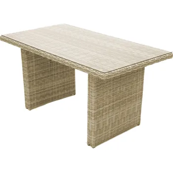 Zahradní stůl DEOKORK Ratanový stůl 140 x 80 cm SEVILLA (béžová)