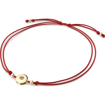 Šperk Dámský náramek přírodní diamant 0.055 ct šňůrkový kabbalah s Champagne 10911-NRS-CV-ZL-Champ délka 16 cm