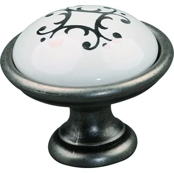 Nábytkové kování Marella Design knop Venice R starocín/porcelán motív (Marella Design knop Venice R starocín/porcelán motív)
