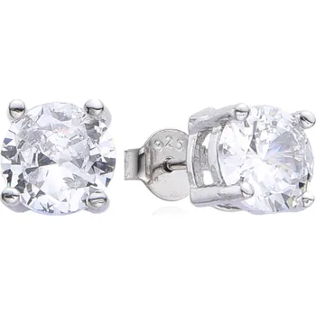 Náušnice NUBIS® Stříbrné náušnice s čirými zirkony 8mm - NB-3886-08