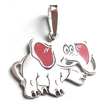 Přívěsek Stříbrný přívěsek slon - PA0970 (Stříbrný slon barevný)