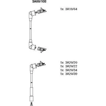 Zapalovací kabel Sada kabelů pro zapalování, , 9091921327, BREMI, 3A00/103