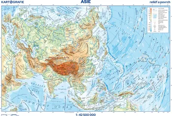 Asie: Reliéf a povrch 1:42 500 000 - Kartografie PRAHA (2023)