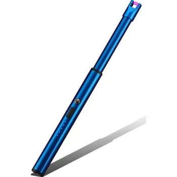 Zapalovač Nabíjecí plazmový dlouhý zapalovač na svíčky a krb v dárkové krabičce - modrá