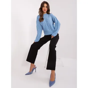 Dámský svetr Elegantní svetr s copánky modrý EU velikost: Univerzální